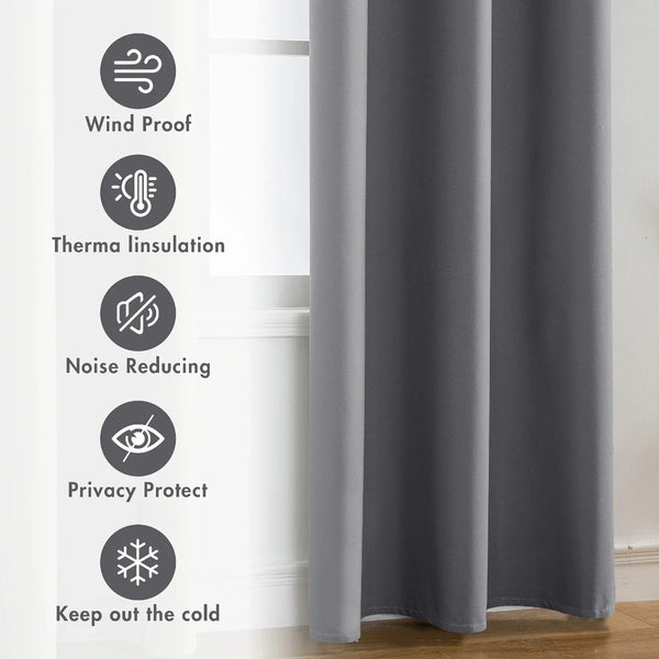 2pcs Modern Blackout Curtains - UV Protection, Heat-Resistant, Light-Blocking Drapes for Living Room & Bedroom, Window Curtains