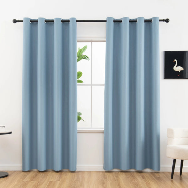 2pcs Modern Blackout Curtains - UV Protection, Heat-Resistant, Light-Blocking Drapes for Living Room & Bedroom, Window Curtains