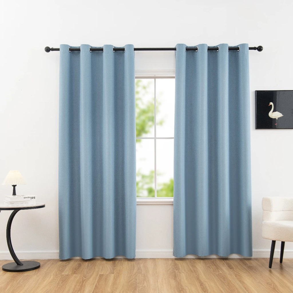 1panel Solid 100% Blackout Curtains with Grommets, Total Privacy Drapes for Bedroom, Living Room, Home Decor,Lightweight Curtain