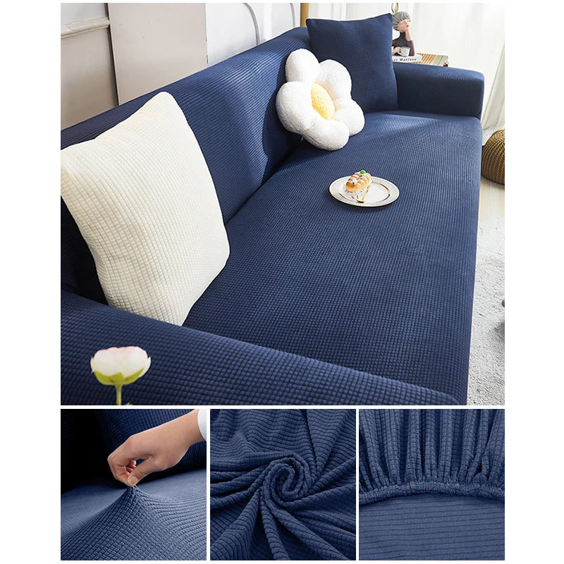 Elastic Jacquard Fabric Sofa Cover Stretch Couch Cover Sectional L Shape Sofa Slipcover Corner Case for Living Room 1/2/3/4 Seat