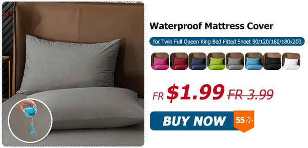 100% Waterproof Mattress Covers Protector Adjustable Bed Fitted Sheets With Elastic Band Single Double King Size 140/160/180x200