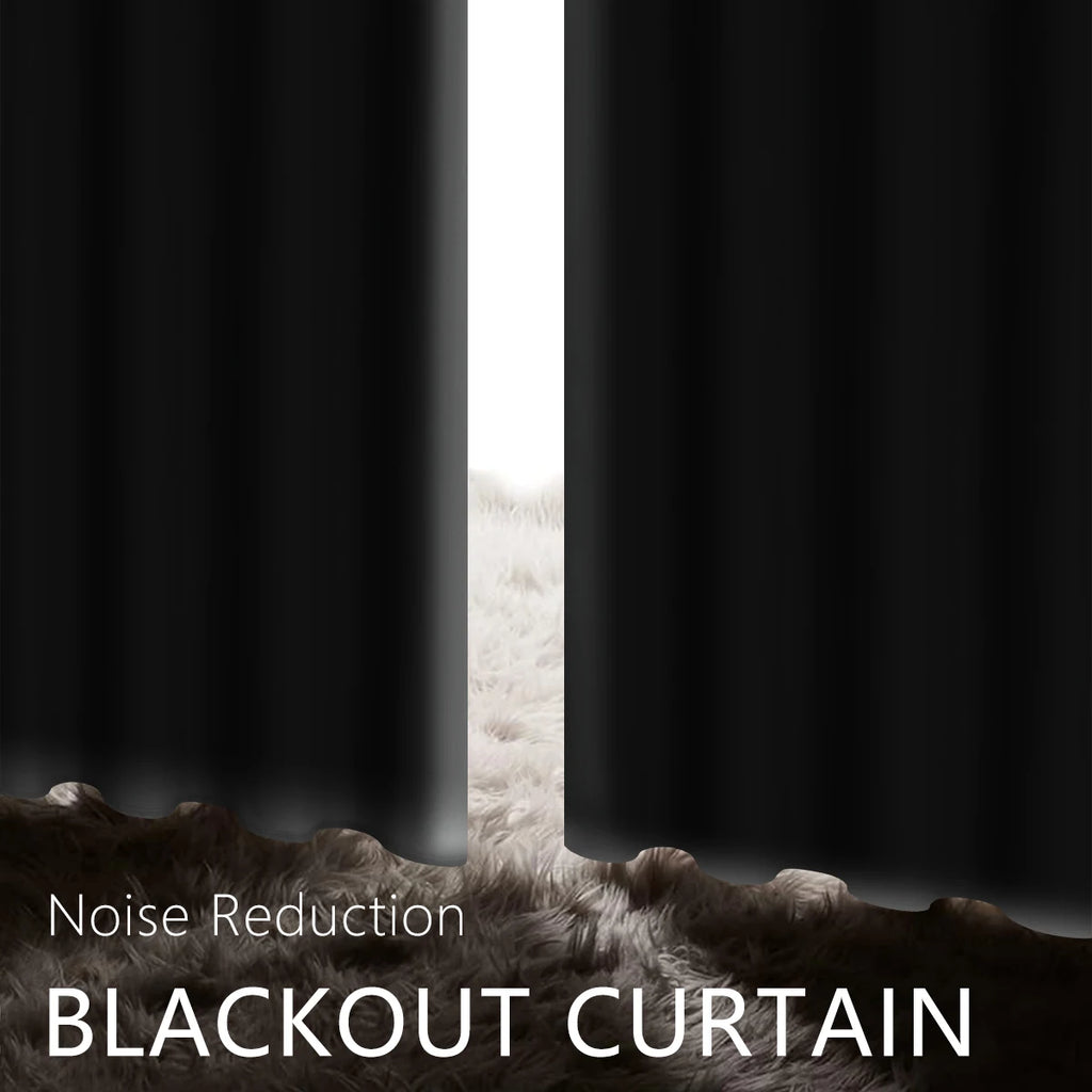 2pcs Modern Blackout Curtains - UV Protection, Heat-Resistant, Light-Blocking Drapes for Living Room & Bedroom, Window Curtains