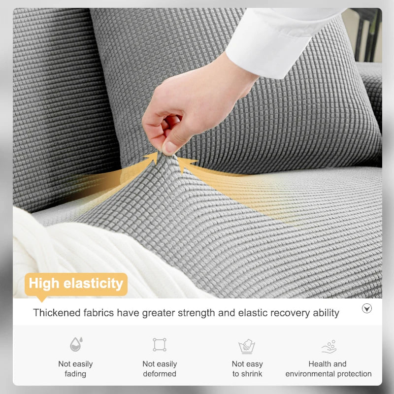 Elastic Jacquard Fabric Sofa Cover Stretch Couch Cover Sectional L Shape Sofa Slipcover Corner Case for Living Room 1/2/3/4 Seat