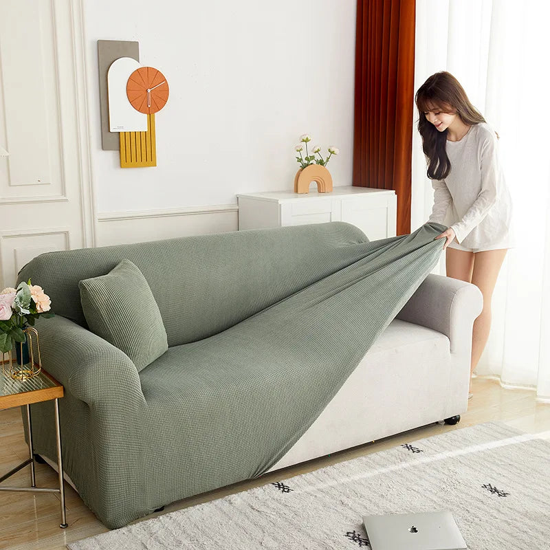 Elastic Jacquard Fabric Sofa Cover Stretch Couch Cover Sectional L Shape Sofa Slipcover Corner Case for Living Room 1/2/3/4 Seat Main image