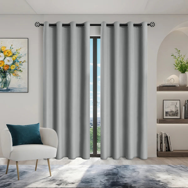 2pcs Modern Blackout Curtains - UV Protection, Heat-Resistant, Light-Blocking Drapes for Living Room & Bedroom, Window Curtains