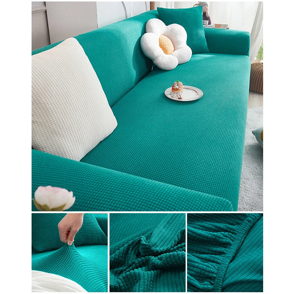 Elastic Jacquard Fabric Sofa Cover Stretch Couch Cover Sectional L Shape Sofa Slipcover Corner Case for Living Room 1/2/3/4 Seat