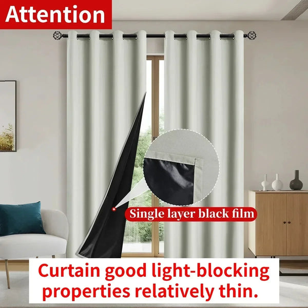 2pcs Modern Blackout Curtains - UV Protection, Heat-Resistant, Light-Blocking Drapes for Living Room & Bedroom, Window Curtains