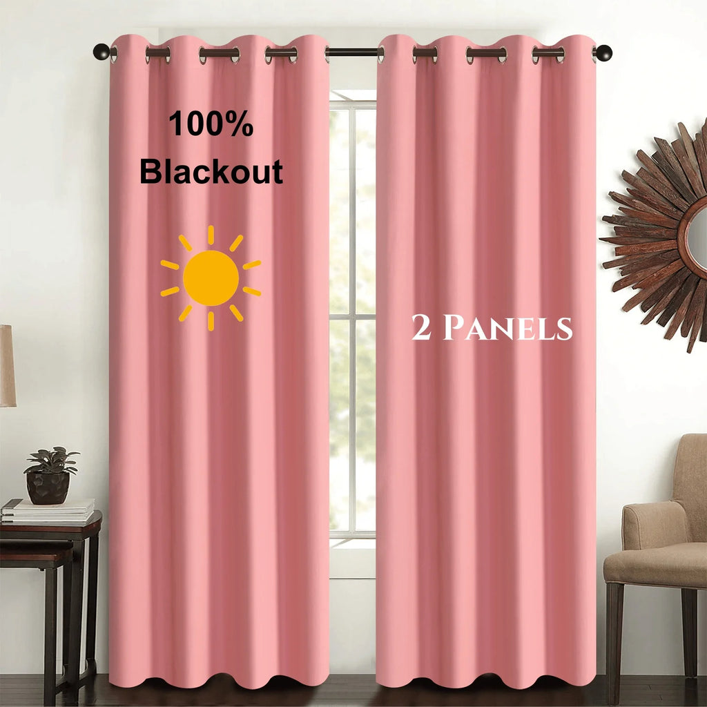 2pcs Modern Blackout Curtains - UV Protection, Heat-Resistant, Light-Blocking Drapes for Living Room & Bedroom, Window Curtains