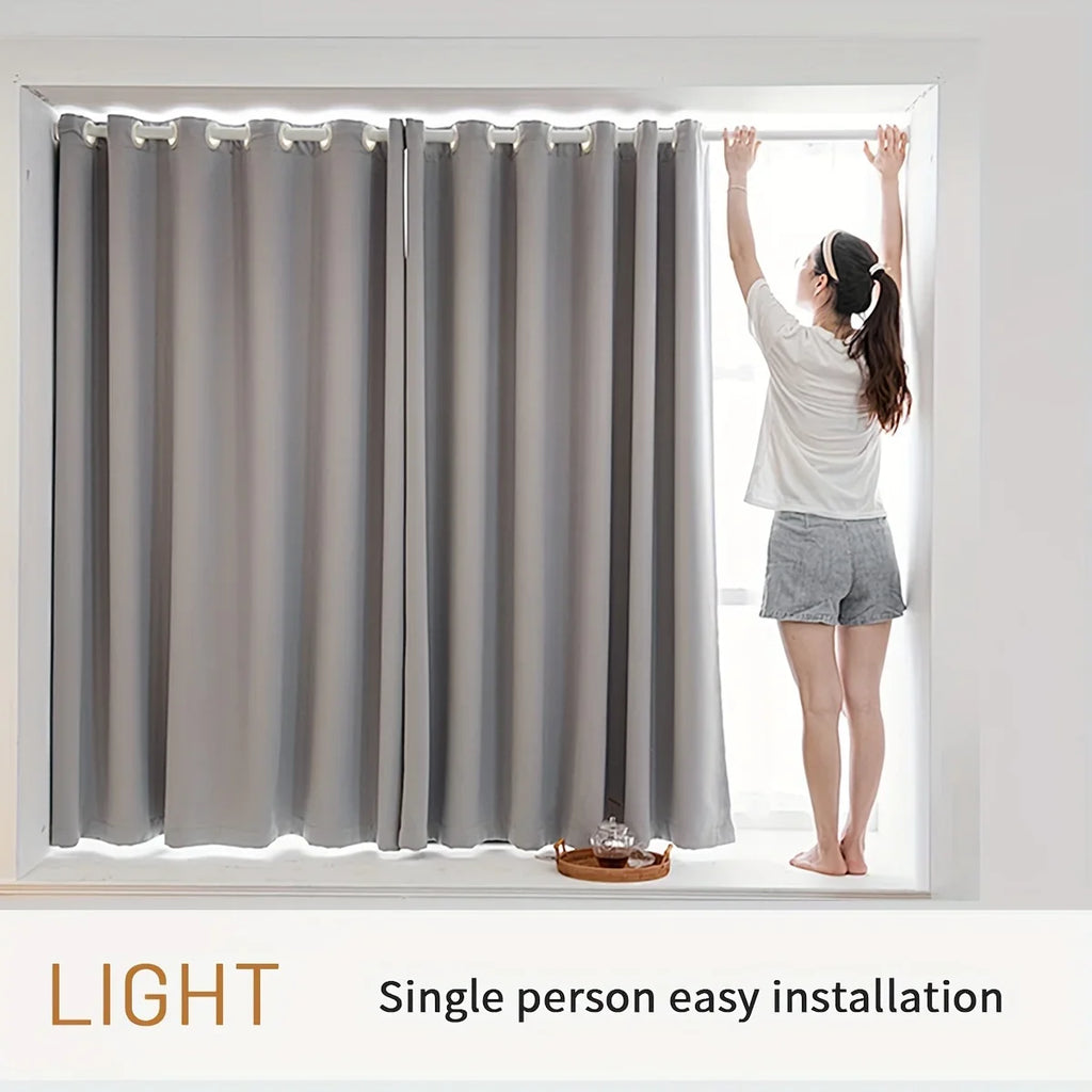 2pcs Modern Blackout Curtains - UV Protection, Heat-Resistant, Light-Blocking Drapes for Living Room & Bedroom, Window Curtains