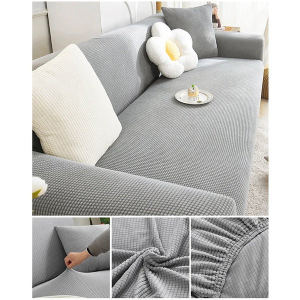 Elastic Jacquard Fabric Sofa Cover Stretch Couch Cover Sectional L Shape Sofa Slipcover Corner Case for Living Room 1/2/3/4 Seat