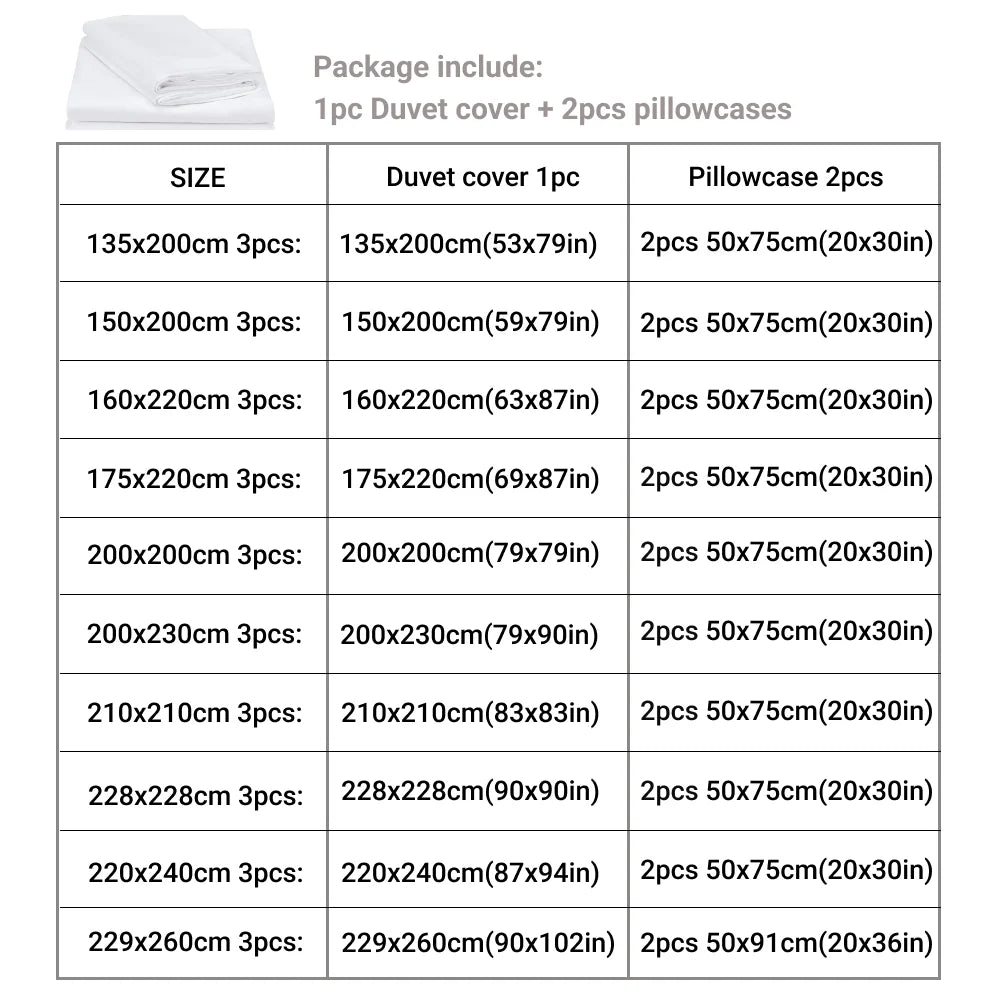 3pcs Duvet Cover Set with Pillow Case Double Comforter Bedding Set Quilt Cover Queen/King Couple or Single Bed Secondary image