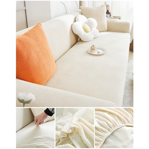 Elastic Jacquard Fabric Sofa Cover Stretch Couch Cover Sectional L Shape Sofa Slipcover Corner Case for Living Room 1/2/3/4 Seat