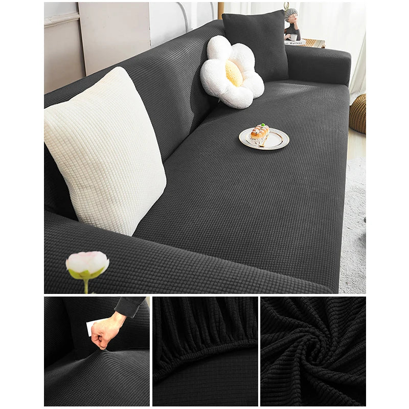 Elastic Jacquard Fabric Sofa Cover Stretch Couch Cover Sectional L Shape Sofa Slipcover Corner Case for Living Room 1/2/3/4 Seat