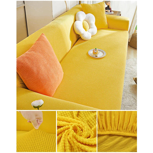 Elastic Jacquard Fabric Sofa Cover Stretch Couch Cover Sectional L Shape Sofa Slipcover Corner Case for Living Room 1/2/3/4 Seat