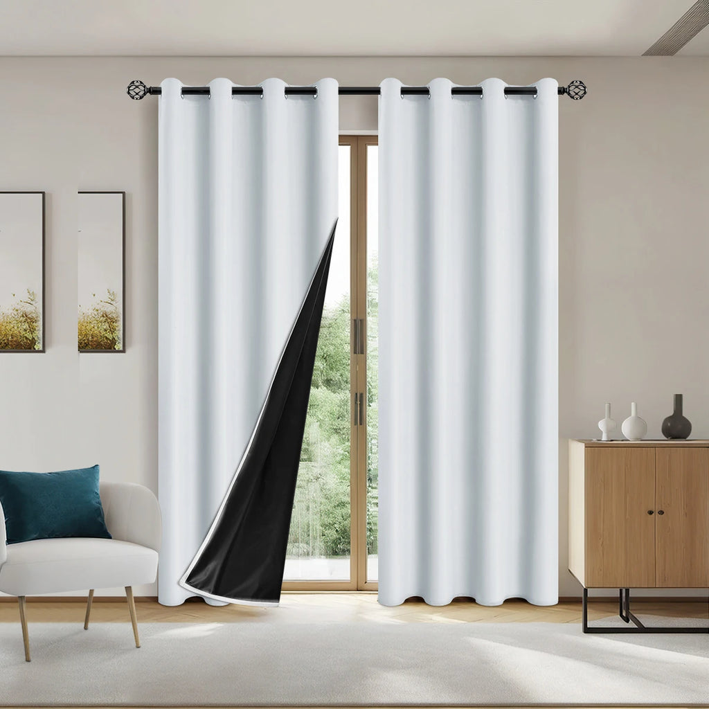 2pcs Modern Blackout Curtains - UV Protection, Heat-Resistant, Light-Blocking Drapes for Living Room & Bedroom, Window Curtains