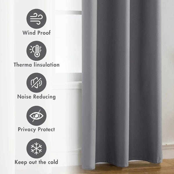 2pcs Modern Blackout Curtains - UV Protection, Heat-Resistant, Light-Blocking Drapes for Living Room & Bedroom, Window Curtains