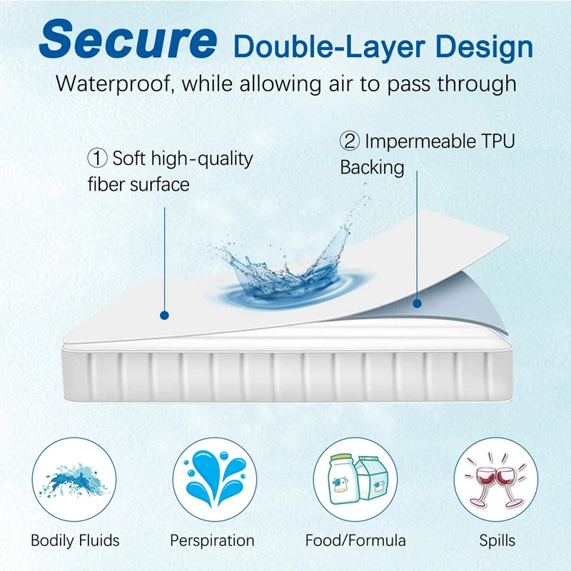 100% Waterproof Mattress Covers Protector Adjustable Bed Fitted Sheets With Elastic Band Single Double King Size 140/160/180x200