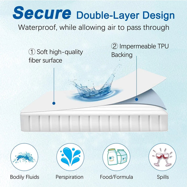 100% Waterproof Mattress Covers Protector Adjustable Bed Fitted Sheets With Elastic Band Single Double King Size 140/160/180x200