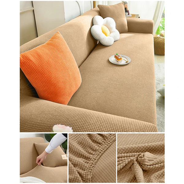 Elastic Jacquard Fabric Sofa Cover Stretch Couch Cover Sectional L Shape Sofa Slipcover Corner Case for Living Room 1/2/3/4 Seat