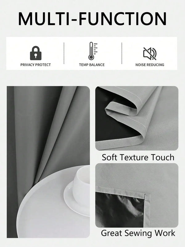 1panel Solid 100% Blackout Curtains with Grommets, Total Privacy Drapes for Bedroom, Living Room, Home Decor,Lightweight Curtain