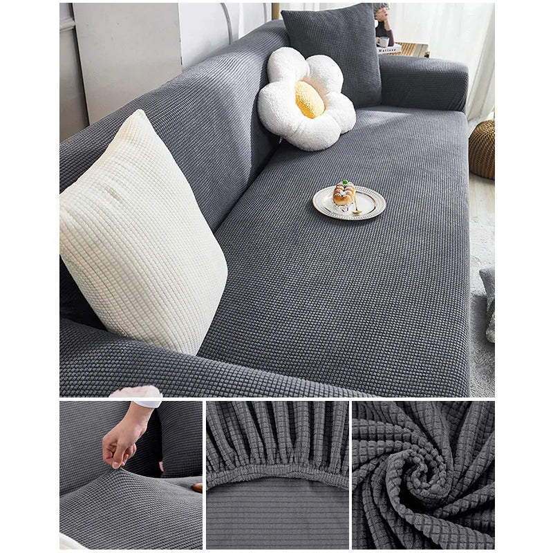 Elastic Jacquard Fabric Sofa Cover Stretch Couch Cover Sectional L Shape Sofa Slipcover Corner Case for Living Room 1/2/3/4 Seat